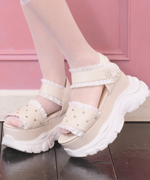 LAFARY(ラファリー)の「ロゴキルティングスポサン(サンダル・レディース・ピンク/ブラック/アイボリー/ホワイト・LARGE/MEDIUM)」の13枚目の写真