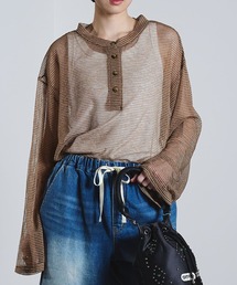 ROSE BUD | SHEER STRIPS PULLOVER(Tシャツ/カットソー)