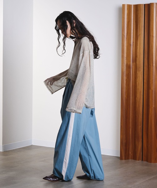 ROSE BUD(ローズバッド)の「SHEER STRIPS PULLOVER(Tシャツ/カットソー・レディース・ブラウン/ホワイト/ライトブルー・ONE SIZE)」の9枚目の写真