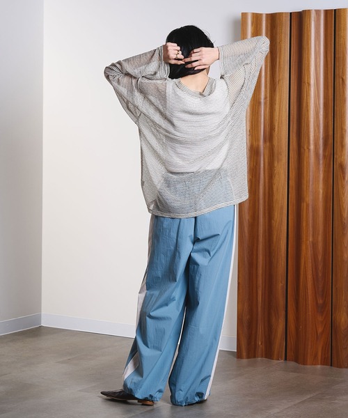 ROSE BUD(ローズバッド)の「SHEER STRIPS PULLOVER(Tシャツ/カットソー・レディース・ブラウン/ホワイト/ライトブルー・ONE SIZE)」の11枚目の写真