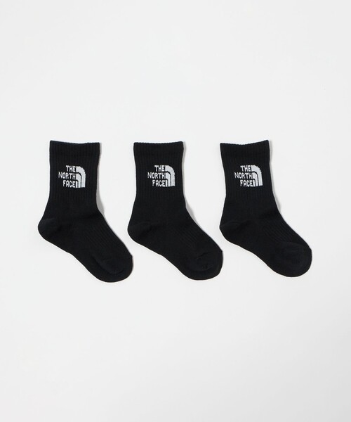green label relaxing(グリーンレーベルリラクシング)の「<THE NORTH FACE>ロゴ 3P クルーソックス / キッズ 16cm-18cm(ソックス/靴下・キッズ・ブラック/その他2/その他1・JM(16-18cm))」の2枚目の写真