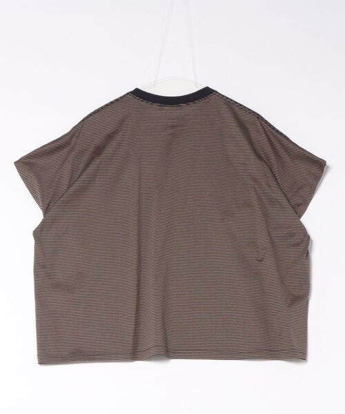 ZUCCa（ズッカ）の「HEART LOGO STRIPED T（Tシャツ/カットソー・レディース・ベージュ/ブラック/ブルー・M size）」の4枚目の写真