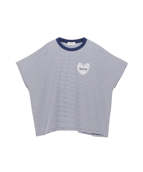 ZUCCa(ズッカ)の「HEART LOGO STRIPED T(Tシャツ/カットソー・レディース・ベージュ/ブラック/ブルー・M size)」の4枚目の写真