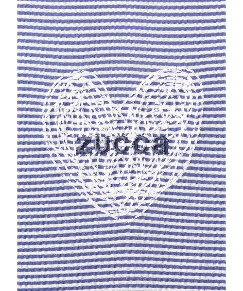 ZUCCa(ズッカ)の「HEART LOGO STRIPED T(Tシャツ/カットソー・レディース・ベージュ/ブラック/ブルー・M size)」の5枚目の写真