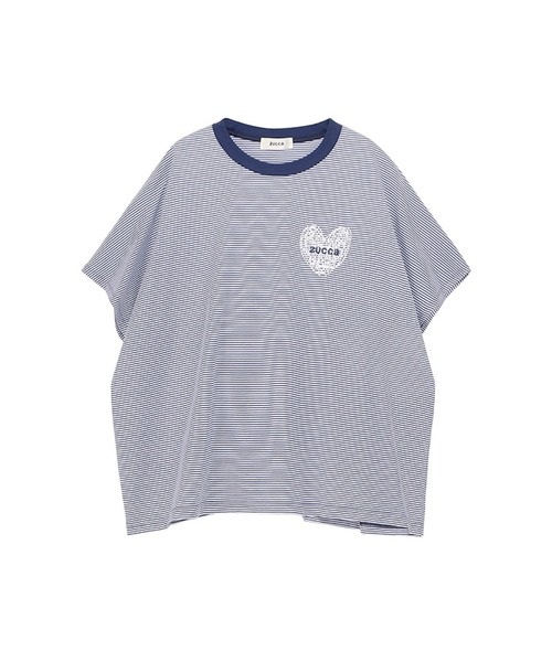 ZUCCa(ズッカ)の「HEART LOGO STRIPED T(Tシャツ/カットソー・レディース・ベージュ/ブラック/ブルー・M size)」の12枚目の写真