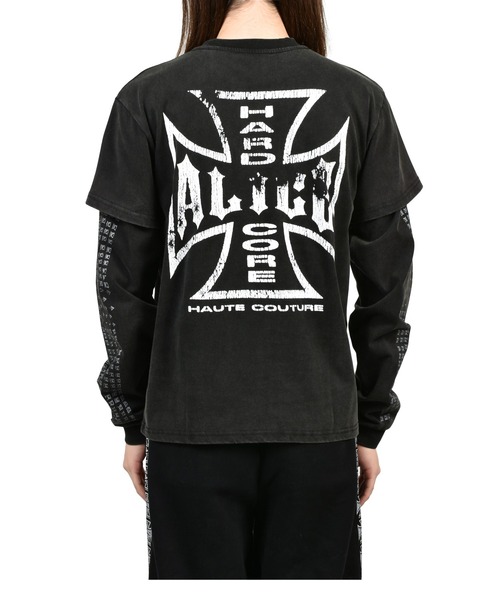 ALICE HOLLYWOOD(アリスハリウッド)の「NUBIAN x ALICE MOTO COUTURE LAYERED LS T-SHIRT (EXCLUSIVE)(Tシャツ/カットソー・メンズ・ブラック・LARGE/X-SMALL/XX-LARGE/X-LARGE/SMALL/MEDIUM)」の2枚目の写真