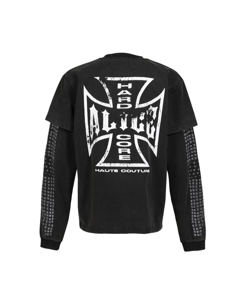 ALICE HOLLYWOOD(アリスハリウッド)の「NUBIAN x ALICE MOTO COUTURE LAYERED LS T-SHIRT (EXCLUSIVE)(Tシャツ/カットソー・メンズ・ブラック・LARGE/X-SMALL/XX-LARGE/X-LARGE/SMALL/MEDIUM)」の6枚目の写真
