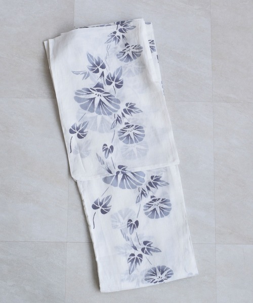 utatane（ウタタネ）の「手染め注染浴衣3点セット utatane×注染工房 本麻 近江縮 淡墨（うすずみ）の朝顔 博多織正絹小袋帯（浴衣・レディース・キナリ・FREE）」の9枚目の写真