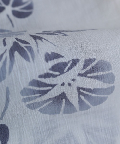 utatane（ウタタネ）の「手染め注染浴衣3点セット utatane×注染工房 本麻 近江縮 淡墨（うすずみ）の朝顔 博多織正絹小袋帯（浴衣・レディース・キナリ・FREE）」の10枚目の写真