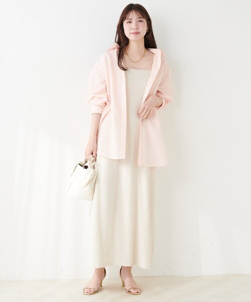 natural couture(ナチュラルクチュール)の「カップ付きキャミワンピース(ワンピース・レディース・ライトグレー/ブラック/アイボリー/スミクロ・FREE)」の8枚目の写真