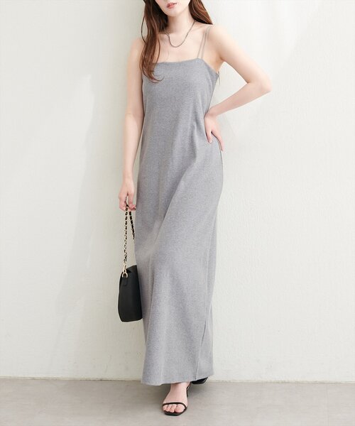 natural couture(ナチュラルクチュール)の「カップ付きキャミワンピース(ワンピース・レディース・ライトグレー/ブラック/アイボリー/スミクロ・FREE)」の19枚目の写真