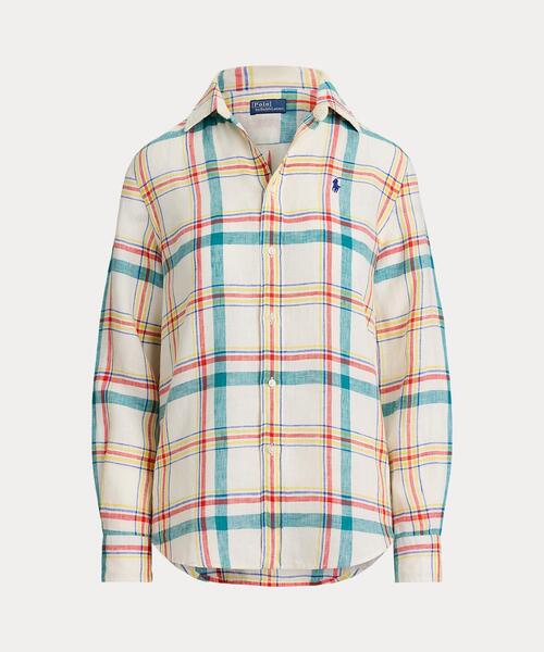 POLO RALPH LAUREN（ポロ ラルフ ローレン）の「クラシック フィット チェック リネン シャツ（シャツ/ブラウス・レディース・ホワイト・XXS/XS/L/M/S）」の3枚目の写真