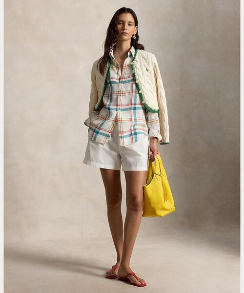 POLO RALPH LAUREN（ポロ ラルフ ローレン）の「クラシック フィット チェック リネン シャツ（シャツ/ブラウス・レディース・ホワイト・XXS/XS/L/M/S）」の5枚目の写真