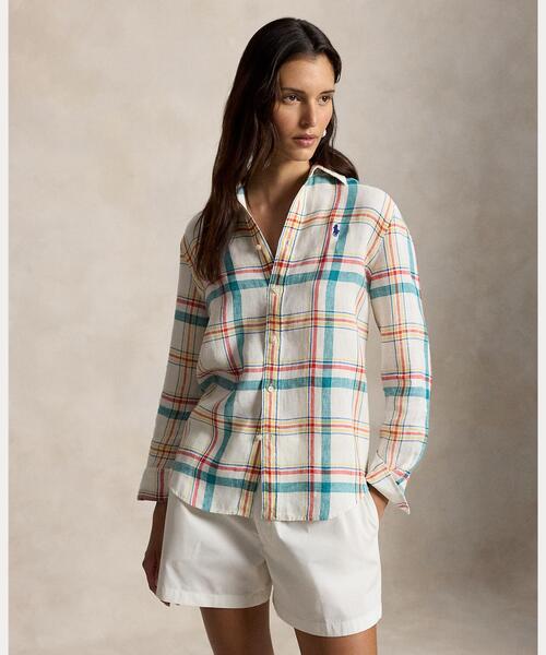 POLO RALPH LAUREN（ポロ ラルフ ローレン）の「クラシック フィット チェック リネン シャツ（シャツ/ブラウス・レディース・ホワイト・XXS/XS/L/M/S）」の8枚目の写真