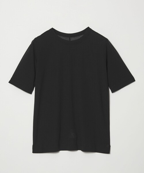 conte（コンテ）の「＜conte＞コットン シアー クルーネックTシャツ（Tシャツ/カットソー・レディース・ブラック/ホワイト/ダークブラウン/オレンジ・FREE）」の3枚目の写真