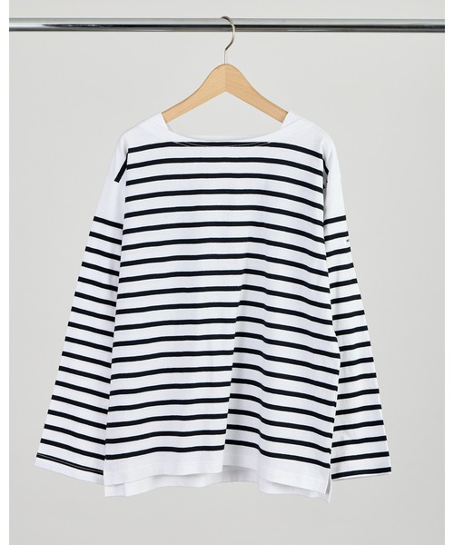 MONT KEMMEL(モンケメル)の「【 MONTKEMMEL / モンケメル 】バスクボーダー ロングスリーブTシャツ(Tシャツ/カットソー・レディース・ブラック/ブルー/オレンジ/ホワイト・38/36/40)」の3枚目の写真