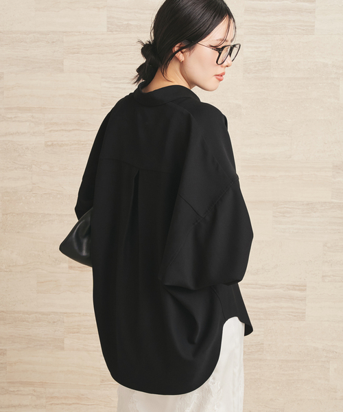 plage(プラージュ)の「Dolman Wrap シャツ(シャツ/ブラウス・レディース・ブラック/ベージュ・36/38)」の11枚目の写真