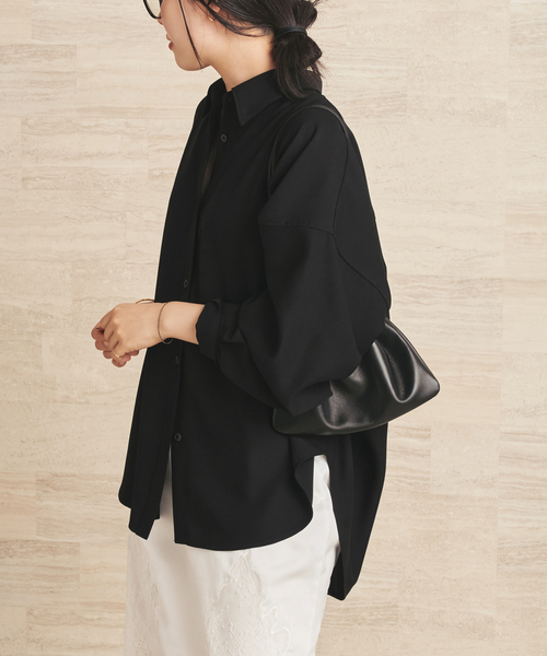 plage(プラージュ)の「Dolman Wrap シャツ(シャツ/ブラウス・レディース・ブラック/ベージュ・36/38)」の12枚目の写真