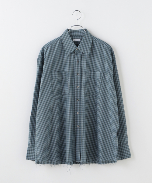 Name.（ネーム）の「Name./ネーム T/R CHECK REGULAR SHIRT（シャツ/ブラウス・メンズ・グレー/ネイビー・1）」の2枚目の写真