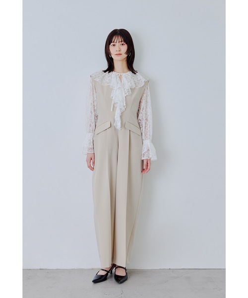 niana（ニアナ）の「レースラッフルオールインワンドレス 2点セット パンツドレス セットアップ 結婚式 成人式 二次会 同窓会 セレモニー パーティードレス オケージョンドレス お呼ばれ（パンツドレス・レディース・グレー/ブラック/ベージュ・S/M/L）」の20枚目の写真
