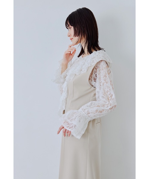 niana（ニアナ）の「レースラッフルオールインワンドレス 2点セット パンツドレス セットアップ 結婚式 成人式 二次会 同窓会 セレモニー パーティードレス オケージョンドレス お呼ばれ（パンツドレス・レディース・グレー/ブラック/ベージュ・S/M/L）」の21枚目の写真