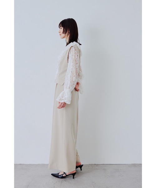 niana（ニアナ）の「レースラッフルオールインワンドレス 2点セット パンツドレス セットアップ 結婚式 成人式 二次会 同窓会 セレモニー パーティードレス オケージョンドレス お呼ばれ（パンツドレス・レディース・グレー/ブラック/ベージュ・S/M/L）」の22枚目の写真