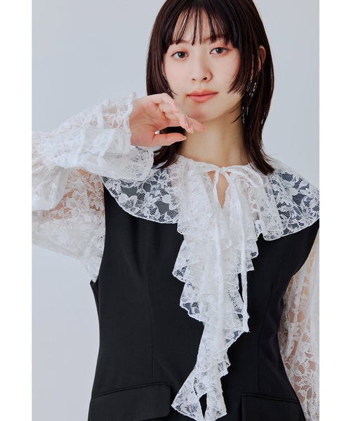 niana（ニアナ）の「レースラッフルオールインワンドレス 2点セット パンツドレス セットアップ 結婚式 成人式 二次会 同窓会 セレモニー パーティードレス オケージョンドレス お呼ばれ（パンツドレス・レディース・グレー/ブラック/ベージュ・S/M/L）」の13枚目の写真