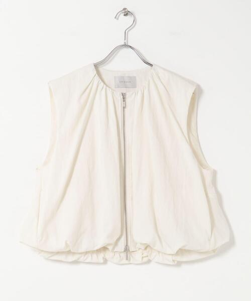 URBAN RESEARCH ROSSO WOMEN（アーバンリサーチ　ロッソ）の「CHIGNON　ダブルジップバルーンジレ（ダウンベスト・レディース・ベージュ/アイボリー/ブラック・FREE）」の2枚目の写真