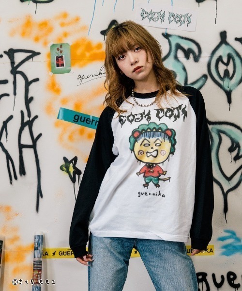 ROYAL FLASH（ロイヤルフラッシュ）の「guernika/ゲルニカ/Drooping COJI-COJI Raglan Sleeve T-Shirt（Tシャツ/カットソー・メンズ・ホワイト・L/M/XL）」の10枚目の写真