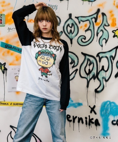 ROYAL FLASH（ロイヤルフラッシュ）の「guernika/ゲルニカ/Drooping COJI-COJI Raglan Sleeve T-Shirt（Tシャツ/カットソー・メンズ・ホワイト・L/M/XL）」の8枚目の写真