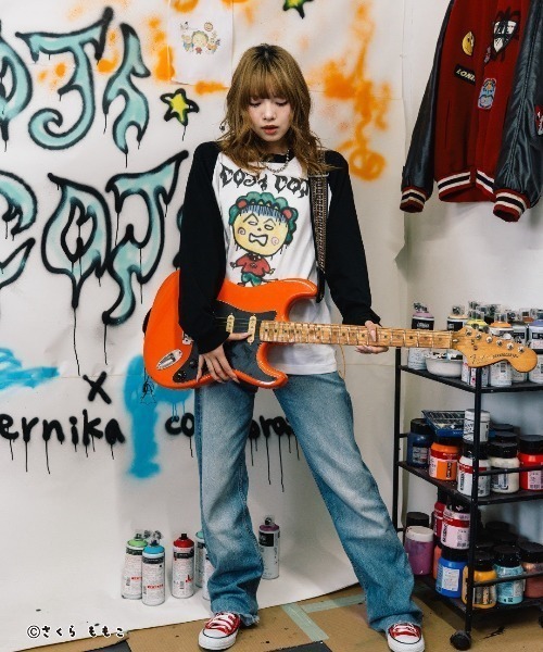 ROYAL FLASH（ロイヤルフラッシュ）の「guernika/ゲルニカ/Drooping COJI-COJI Raglan Sleeve T-Shirt（Tシャツ/カットソー・メンズ・ホワイト・L/M/XL）」の2枚目の写真