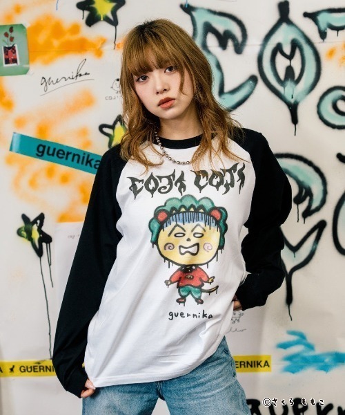 ROYAL FLASH（ロイヤルフラッシュ）の「guernika/ゲルニカ/Drooping COJI-COJI Raglan Sleeve T-Shirt（Tシャツ/カットソー・メンズ・ホワイト・L/M/XL）」の6枚目の写真