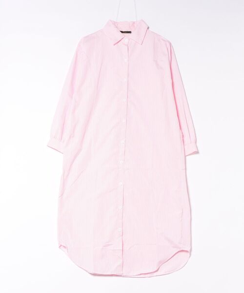 Ritzy(リッツィー)の「オーバーサイズストライプシャツワンピース レディース 2色展開(シャツ/ブラウス・レディース・ピンク/ブルー・L/M)」の4枚目の写真