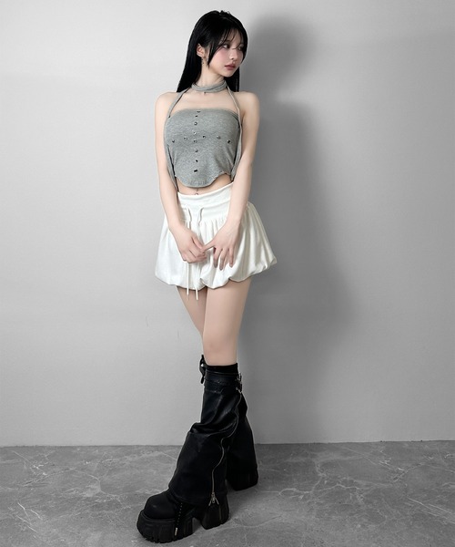 FOLLOWIN(フォロウィン)の「【カップ付き】アイレットデザインチューブトップ(チューブトップ・レディース・ブラック/グレー/ホワイト・FREE)」の10枚目の写真