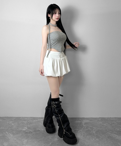 FOLLOWIN(フォロウィン)の「【カップ付き】アイレットデザインチューブトップ(チューブトップ・レディース・ブラック/グレー/ホワイト・FREE)」の12枚目の写真