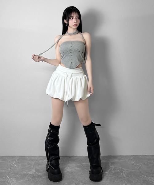 FOLLOWIN(フォロウィン)の「【カップ付き】アイレットデザインチューブトップ(チューブトップ・レディース・ブラック/グレー/ホワイト・FREE)」の13枚目の写真