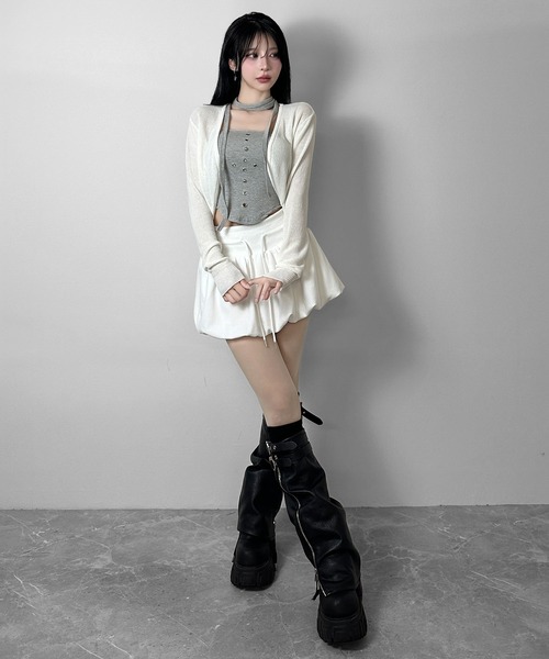 FOLLOWIN(フォロウィン)の「【カップ付き】アイレットデザインチューブトップ(チューブトップ・レディース・ブラック/グレー/ホワイト・FREE)」の16枚目の写真