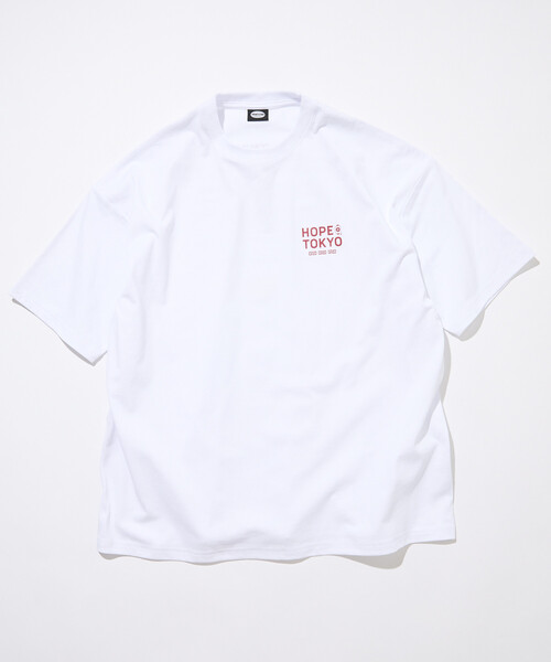 FREAK'S STORE(フリークスストア)の「限定展開 ホープ軒本舗×FREAK'S STORE 別注 ビッグシルエット バックプリント クルーネックTシャツ(Tシャツ/カットソー・メンズ・ブラック/ホワイト/イエロー/ネイビー・LARGE/SMALL/MEDIUM)」の10枚目の写真
