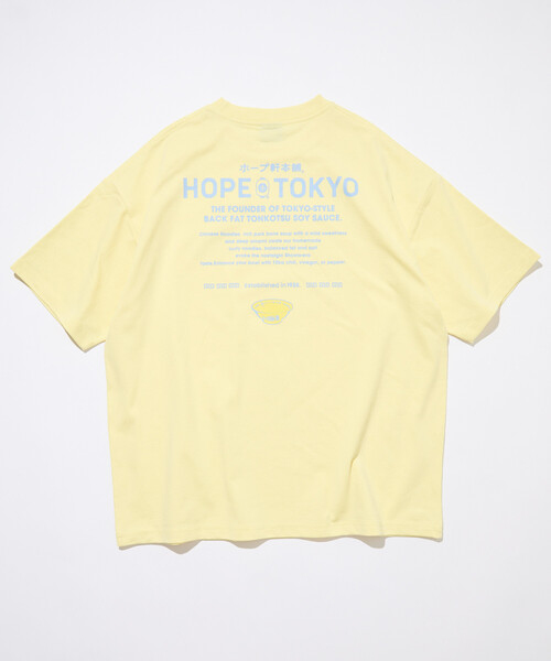 FREAK'S STORE(フリークスストア)の「限定展開 ホープ軒本舗×FREAK'S STORE 別注 ビッグシルエット バックプリント クルーネックTシャツ(Tシャツ/カットソー・メンズ・ブラック/ホワイト/イエロー/ネイビー・LARGE/SMALL/MEDIUM)」の17枚目の写真