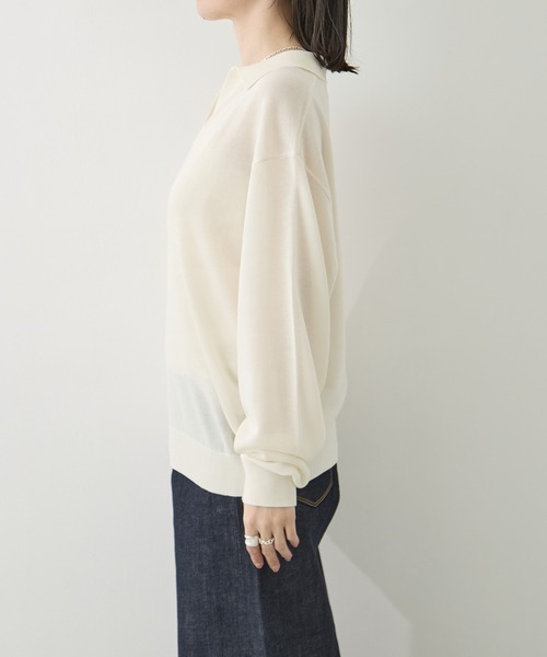 TODAYFUL（トゥデイフル）の「[TODAYFUL/トゥデイフル]Silky Skipper Knit（ニット/セーター・レディース・ホワイト/ブラック・FREE）」の8枚目の写真