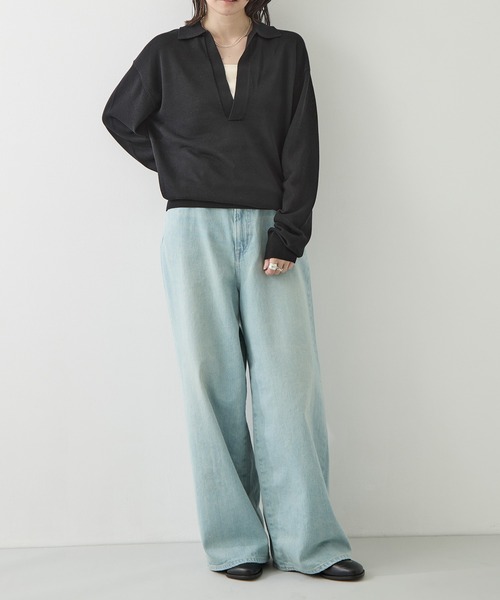 TODAYFUL（トゥデイフル）の「[TODAYFUL/トゥデイフル]Silky Skipper Knit（ニット/セーター・レディース・ホワイト/ブラック・FREE）」の20枚目の写真