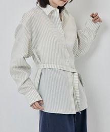 [muller of yoshiokubo/ミュラー・オブ・ヨシオクボ]STRIPE BACK OPEN SHIRTS