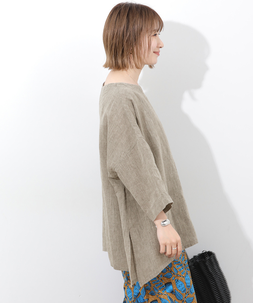 JOURNAL STANDARD relume(ジャーナルスタンダード レリューム)の「ベルギーリネンポンチョブラウス(シャツ/ブラウス・レディース・ブラウン/ブラック/ベージュ・FREE)」の22枚目の写真