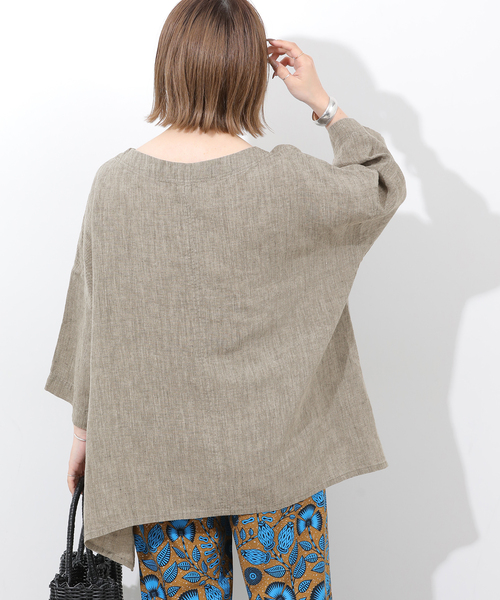 JOURNAL STANDARD relume(ジャーナルスタンダード レリューム)の「ベルギーリネンポンチョブラウス(シャツ/ブラウス・レディース・ブラウン/ブラック/ベージュ・FREE)」の21枚目の写真