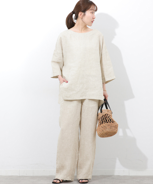 JOURNAL STANDARD relume(ジャーナルスタンダード レリューム)の「ベルギーリネンポンチョブラウス(シャツ/ブラウス・レディース・ブラウン/ブラック/ベージュ・FREE)」の20枚目の写真