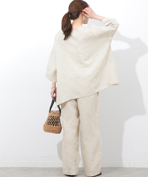 JOURNAL STANDARD relume(ジャーナルスタンダード レリューム)の「ベルギーリネンポンチョブラウス(シャツ/ブラウス・レディース・ブラウン/ブラック/ベージュ・FREE)」の18枚目の写真