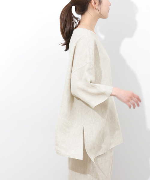 JOURNAL STANDARD relume(ジャーナルスタンダード レリューム)の「ベルギーリネンポンチョブラウス(シャツ/ブラウス・レディース・ブラウン/ブラック/ベージュ・FREE)」の16枚目の写真