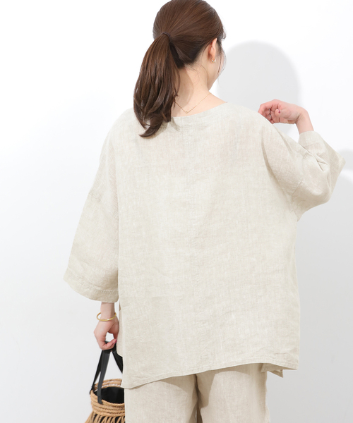 JOURNAL STANDARD relume(ジャーナルスタンダード レリューム)の「ベルギーリネンポンチョブラウス(シャツ/ブラウス・レディース・ブラウン/ブラック/ベージュ・FREE)」の15枚目の写真
