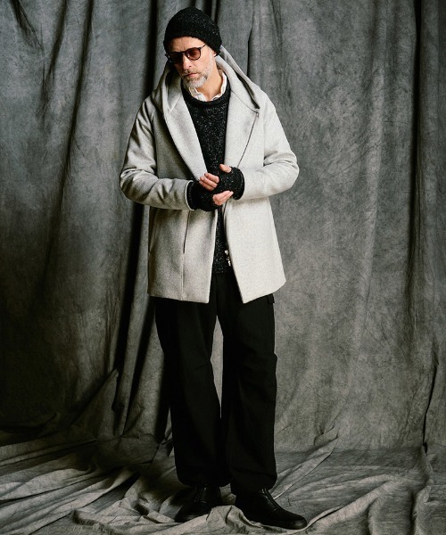 wjk（ダヴルジェイケイ）の「mko13615- fancy yarn knit hand warmer ニットハンドウォーマー(8001 wn10j)（手袋・メンズ・ブラック/ホワイト/チャコール・FREE）」の21枚目の写真