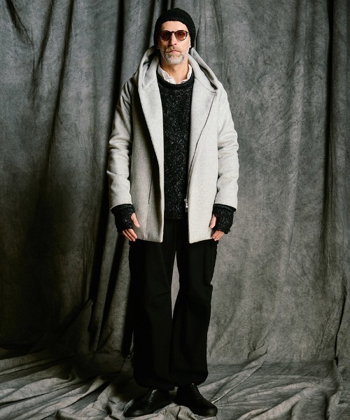 wjk（ダヴルジェイケイ）の「mko13615- fancy yarn knit hand warmer ニットハンドウォーマー(8001 wn10j)（手袋・メンズ・ブラック/ホワイト/チャコール・FREE）」の22枚目の写真